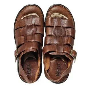 Born Fisherman Open Toe Sandals Brown Full Grain Leather Men\'s Size 13 NEW Born Fisherman Sandals Shoes Mens Size 13 US 47.5 EU  main image 4